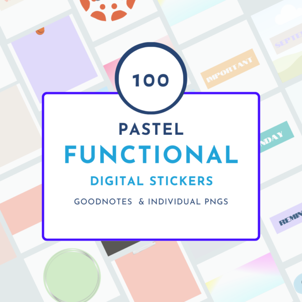 Pastel Functional Digital Stickers for Goodnotes & Planners