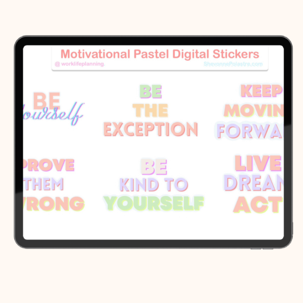 Pastel Motivational Digital Stickers | l Individual PNG Stickers Bundle | Goodnotes Planner Digital Stickers | Pastel Digital Stickers - Image 3