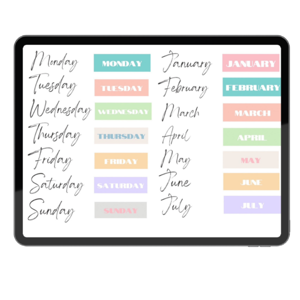 Pastel Functional Digital Stickers for Goodnotes & Planners - Image 5