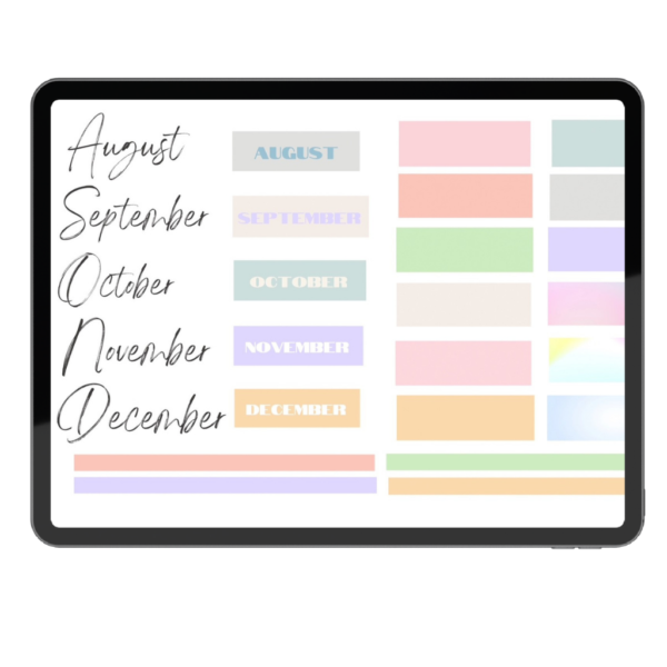 Pastel Functional Digital Stickers for Goodnotes & Planners - Image 4