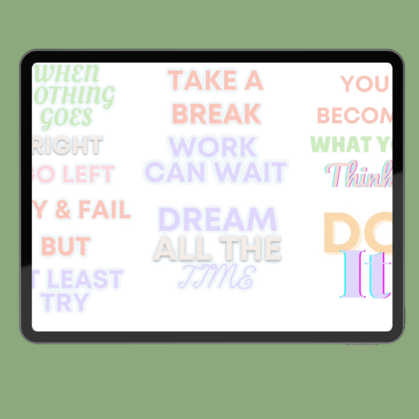 Pastel Motivational Digital Stickers | l Individual PNG Stickers Bundle | Goodnotes Planner Digital Stickers | Pastel Digital Stickers - Image 5