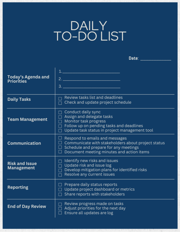 Project Management Daily To-Do List Template | | 10 Color Options | Note-Taking App and Printable - Image 8