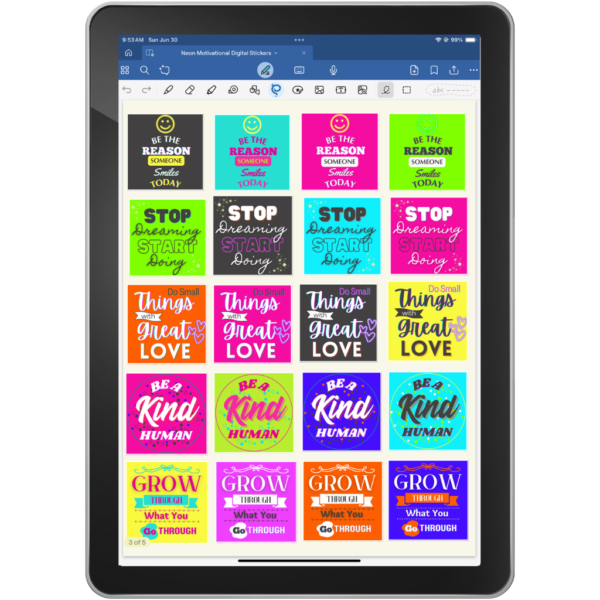 Neon Motivational Digital Stickers for GoodNotes & PNGs | Bright and Inspiring Quotes for Planners and Journals - Image 5