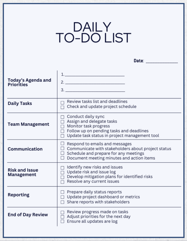 Project Management Daily To-Do List Template | | 10 Color Options | Note-Taking App and Printable - Image 9