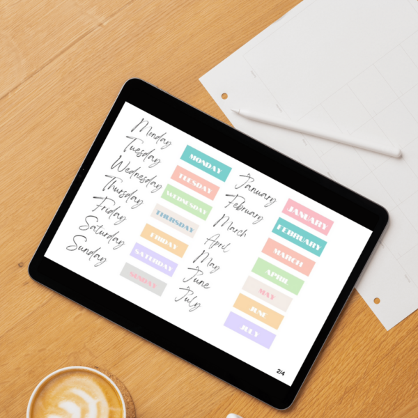 Pastel Functional Digital Stickers for Goodnotes & Planners - Image 7