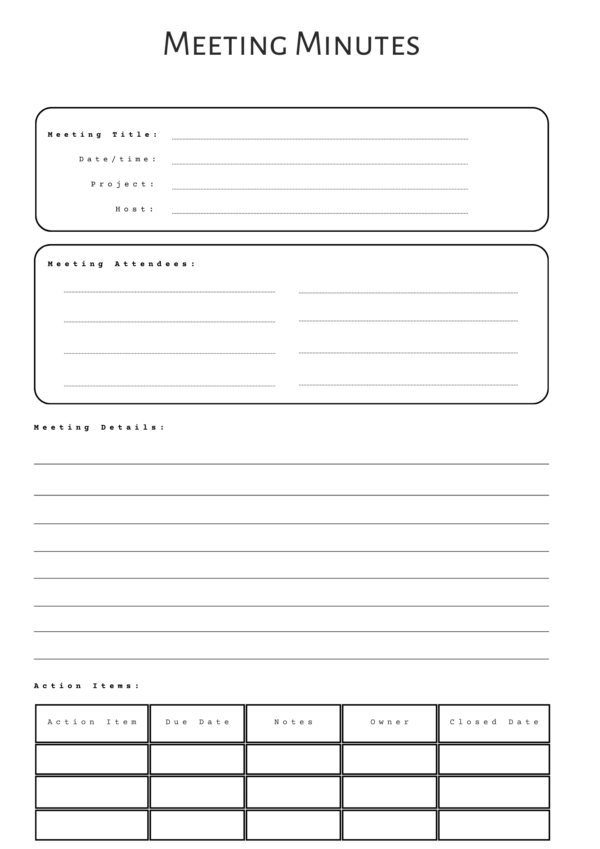 Efficient Meeting Minutes Template: Boost Accountability & Productivity | Perfect for Project Management, Business & Team Meetings | Editable & Printable PDF - Image 6