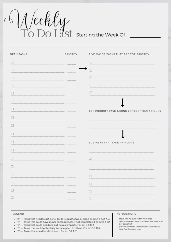 Eat the Frog Weekly To-Do List  | 10 Color Options | Printable PDF and Goodnotes - Image 5