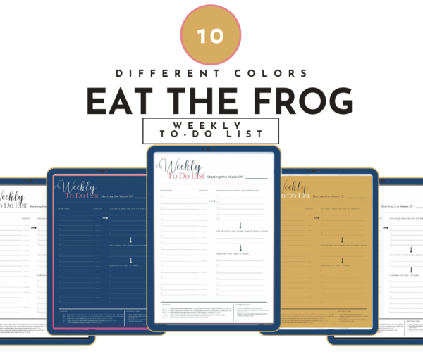 Eat the Frog Weekly To-Do List  | 10 Color Options | Printable PDF and Goodnotes