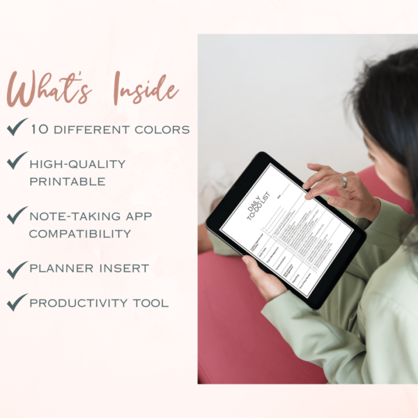Project Management Daily To-Do List Template | | 10 Color Options | Note-Taking App and Printable - Image 3